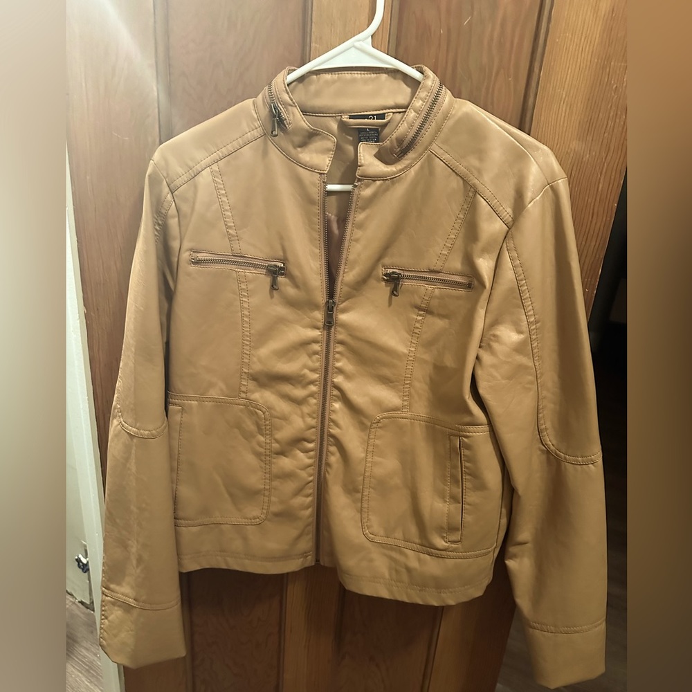 Rue 21 Faux Leather Jacket in Tan